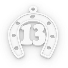 horseshoe pendant number 13 jewelry 3d print model - Mito3D