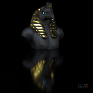 Horus büst 3d Yazdır dosya stl Anubis Tanrı qu3d 3d print model - Mito3D