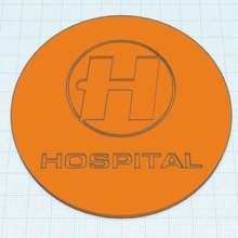 hospital records logo coaster art signs logos 3d print model - Mito3D