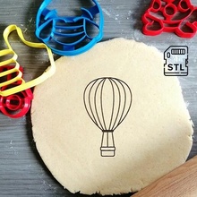 hot air balloon flying cookie baking cutter dough shape kitchen bake cookies speculoos 3d print model - Mito3D