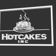 hot cake logo hotcake food pancakes kitchen design table 3d print model - Mito3D
