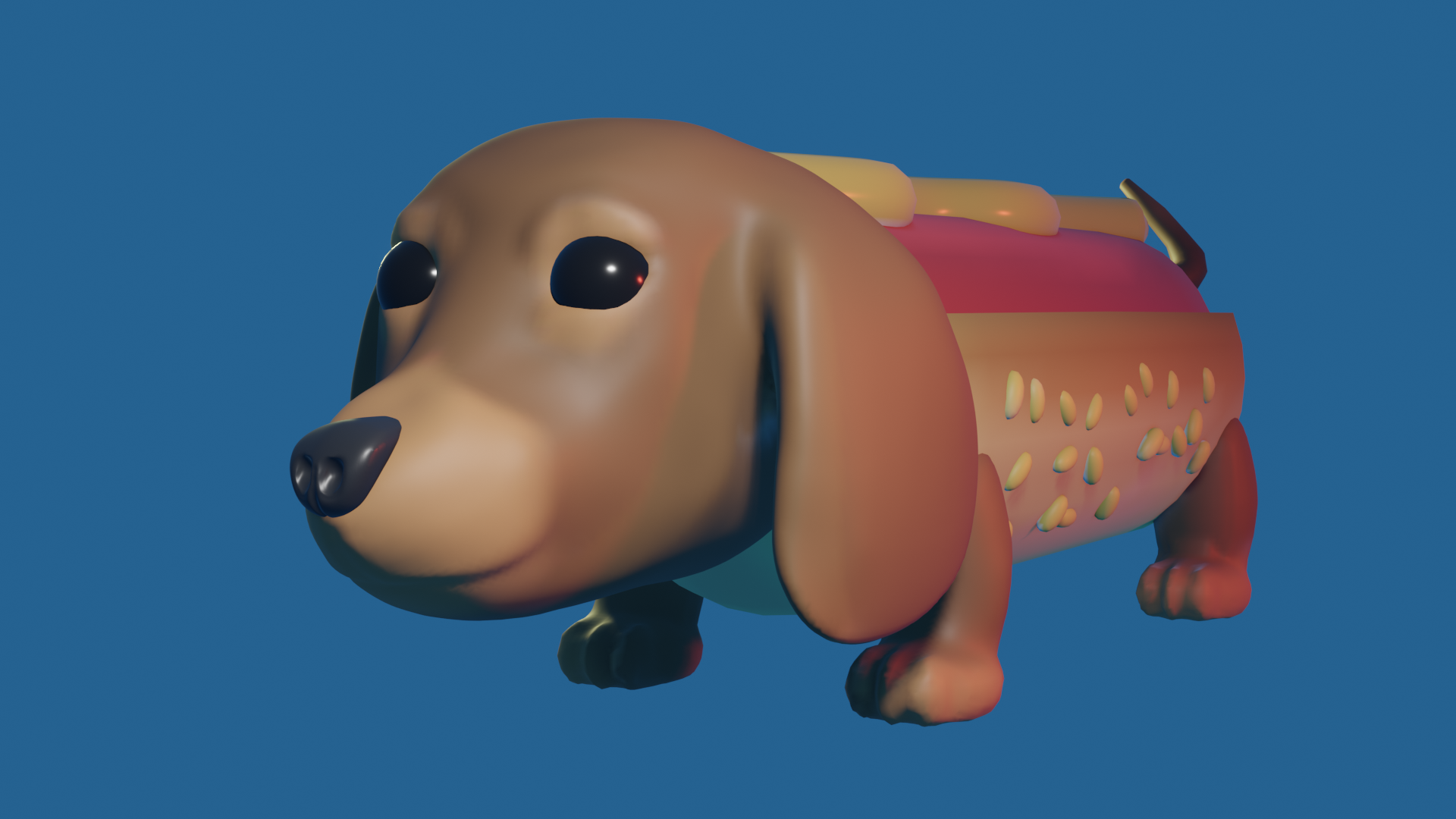 chaud chien mascotte aliments décoration jouet art 3D print model - Mito3D