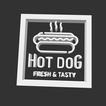 quente cão logotipo arte oancho cozinha cachorro 3d print model - Mito3D