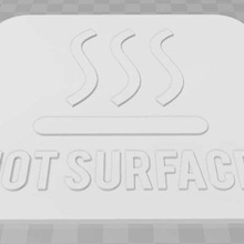 heiße Oberfläche signage Kunst Anzeichen logos sign 3d print model - Mito3D