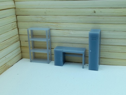 hot wheels diorama set hotwheels 1 64 workshop garage dio locker workbench shelf heavy duty 3d print model - Mito3D