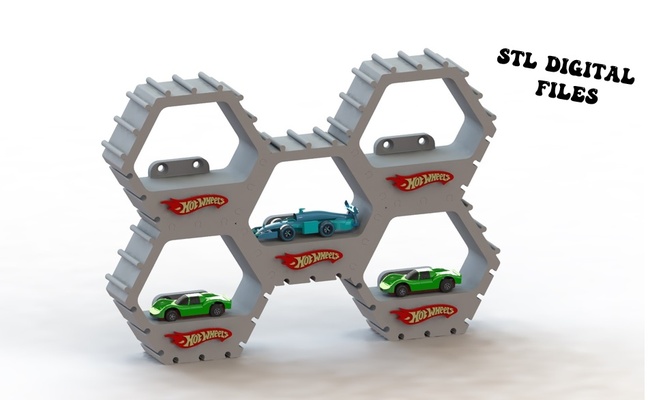 heiß räder lager halter unterstützung mauer montieren montierbar as puzzle zuhause haus spielzeug wagen wandhalterung autos 3d print model - Mito3D