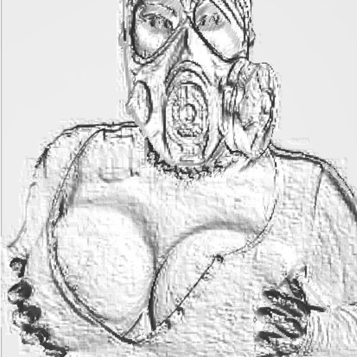donna calda maschera a gas vari sexy ragazza caldo 3D print model - Mito3D