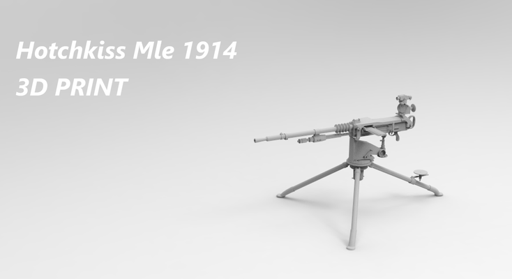 hotchkiss mle 1914 machine gun game animation war tank 3d print model - Mito3D