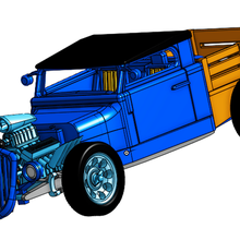 hotrod pickup art toy 3d print model - Mito3D