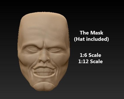 hottoys head sculpt - mask - 1 6 scale - jim carrey  3d print model - Mito3D