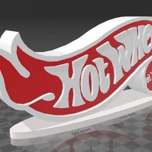 ruedas calientes logo base 3d print model - Mito3D