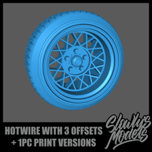 hotwire 3 offsets 1pc print versions model car wheels rims aoshima 1/24 1:24 1:25 1/25 fujimi tamiya revell amt lindberg monogram 3d print model - Mito3D