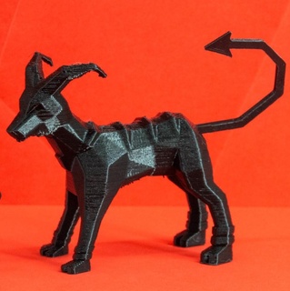 houndoom low poly pokemon low-poly lowpoly faceted gen 2 ii second generation figure pok mon 3d print model - Mito3D