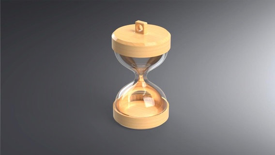 reloj arena llavero hora vaso transparente juguete madera plastico estético diseño 3d print model - Mito3D