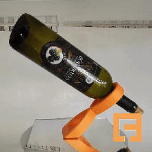 hourglass sand timer shaped balanced bottle holder 3d print model - Mito3D