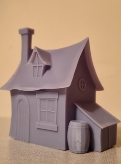Haus hause Fass 3d Kunst Miniatur 3d print model - Mito3D