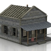 casa edificio construcción sheriff oficina Departamento antiguo 3d print model - Mito3D