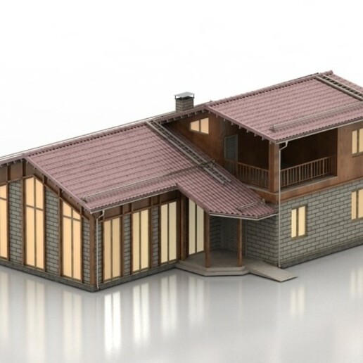 house residential country construction 3D print model - Mito3D