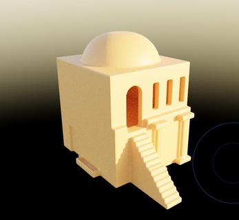 ev ev 3d Sanat poli video oyunu mimari poli 3d print model - Mito3D