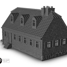 casa 12 martelo guerra sigmar parafuso açao chamas cenário terreno jogo moderno arquitetura miniaturas construção figuras jogos terra masmorra 3d print model - Mito3D