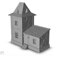 Casa 1 warhammer età sigmar bullone azione fiamme guerra scenario terreno gioco moderno architettura miniature edificio figure sbarcare prigione 3d print model - Mito3D