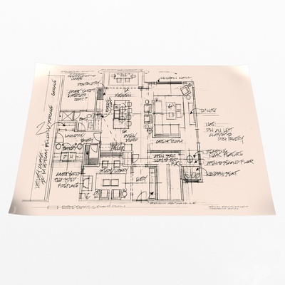 ev planlar 03 taslak mimari tasarım proje plan çizim mimar kağıt yapı bina 3d model 3d print model - Mito3D