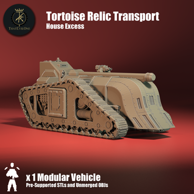 house excess tortoise relic transport - presupported game guard horus imperial shot elite 28mm pike landsknecht cultists guards militia cults heresy renegades heretics traitor infantry tank 3d print model - Mito3D