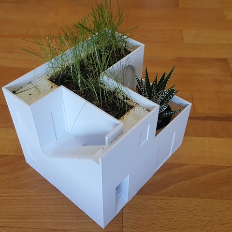 evde çiçek saksısı ev 3D print model - Mito3D
