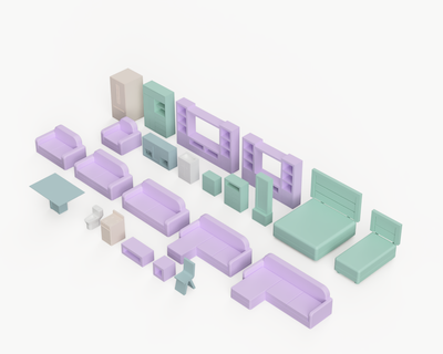 house furniture 1 100 Architecture home 3d print model - Mito3D