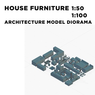 house furniture 1 50 & 100 architecture model diorama scale person chair armchair le corbusier figure construction sofa 3d print model - Mito3D