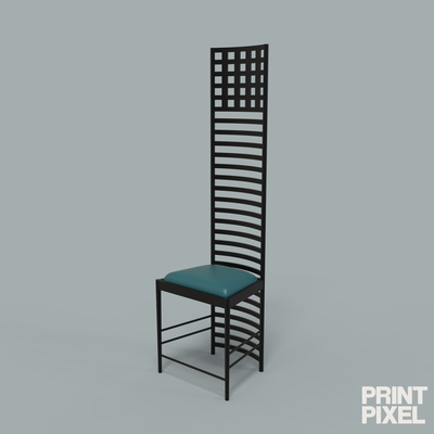 casa colina cadeira by charles rennie macintosh escala 1 12 boneca diorama 3d print model - Mito3D
