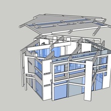 maison iii peter eisenman de l'architecture low poly sketchup miller house 3d modèle 3d print model - Mito3D