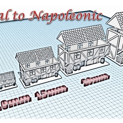 maison 6 médiévale wargame napoléon warhammer la ville construction les paysages diorama 3D print model - Mito3D