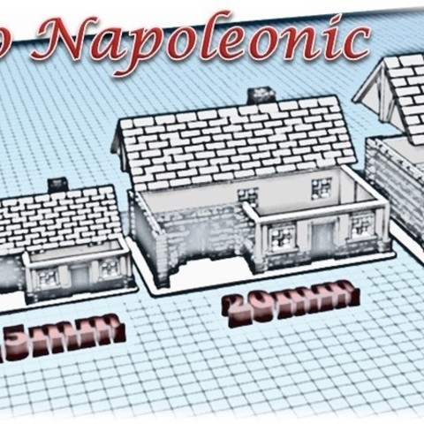 ev 2 Ortaçağ Napolyon wargame warhammer şehir bina sahne diorama 3D print model - Mito3D