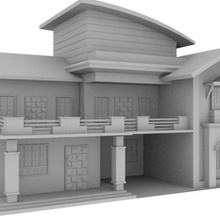 maison modèle la Modèle 3d low poly 3d print model - Mito3D