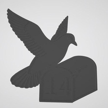 house number bird letter box home pillar 3d print model - Mito3D