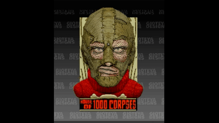 house of 1000 corpses tiny captain spaulding cosplay mask movies horror rob zombie figurine portrait 3d print model - Mito3D