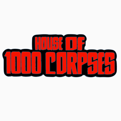 house of 1000 corpses v1 logo display by maniacmancave3d rob zombie haus der leichen horror movie film action figures neca movies mancave 3d print model - Mito3D
