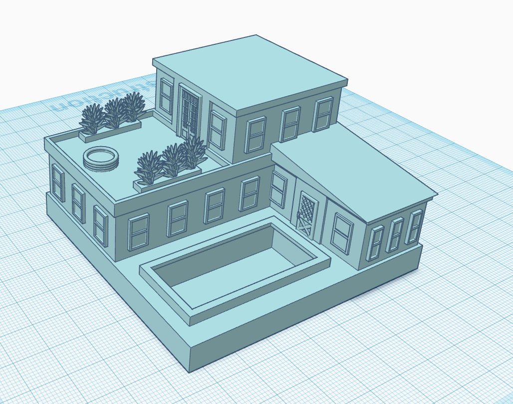 casa piscina 3D print model - Mito3D