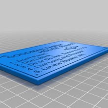 house rules plaque movies quote quotes signs_logos 3d print model - Mito3D