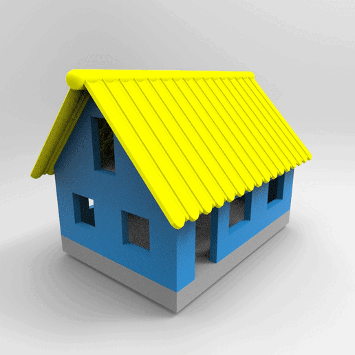 maison stl art modèle fabrication miniature mouvement 3D print model - Mito3D