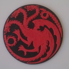 la casa targaryen sigillo art segni loghi ottenuto gioco di troni doppia estrusione drago 3d print model - Mito3D