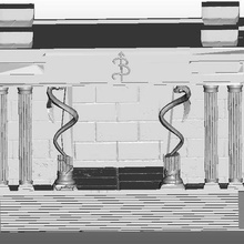 ev tapınak şakak mabet Ophiuchus gösterişli aziz Seiya mini diyorama 3d print model - Mito3D