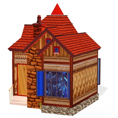 ev toon çocuk okul öncesi oyuncak karikatür bina 3d print model - Mito3D