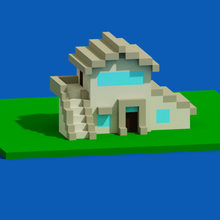 house voxel - 2 architecture voxels low poly houses pack 3d print model - Mito3D