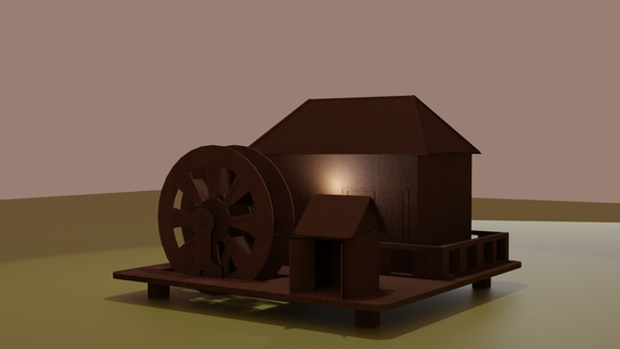 house water mill decoration 3d print model - Mito3D