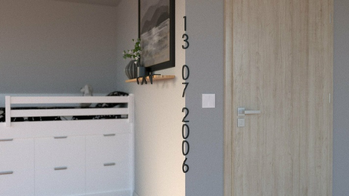numéros maison libre tester version nombre mur décor intérieur extérieur 3d print model - Mito3D