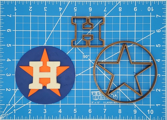 houston astros logo parçalı fondan kurabiye kesici ayarlamak çoklu boyutları ev 3d print model - Mito3D