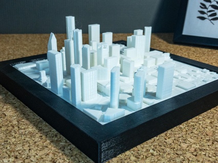 houston city skyline map model print 3d easy america usa texas skyscrapers line miniature 3d print model - Mito3D