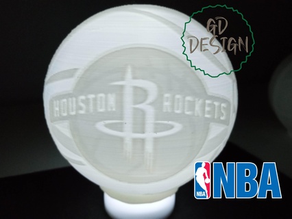 houston rockets basketball tealight reading light night nba sports cor man cave kids room 3d print model - Mito3D